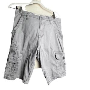 IRON CO Men’s Gray Cargo Shorts Size 29 Cotton Stretch Utility Shorts Pre-owned